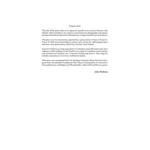 John Harbison - Abu Ghraib