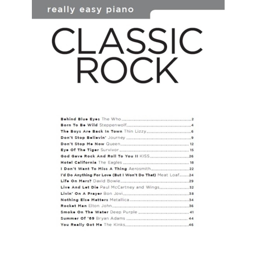 Really Easy Piano: Classic Rock