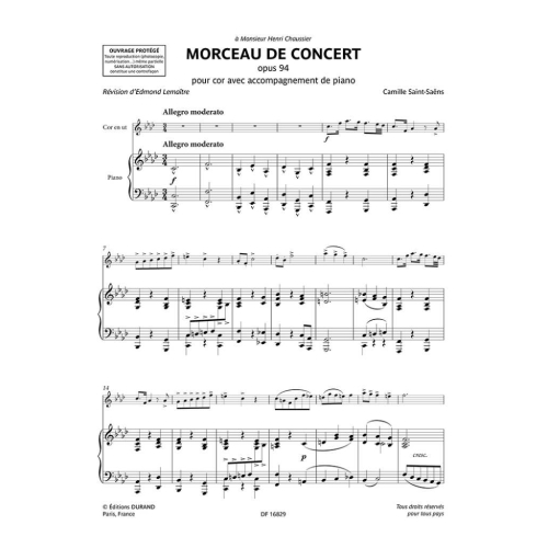 Saint-Saëns, Camille - Morceau de concert op. 94