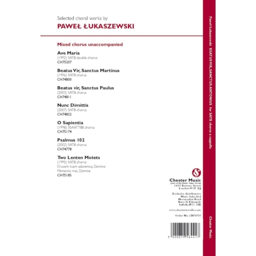 Lukaszewski, Pawel - Beatus Vir, Sanctus Antonius
