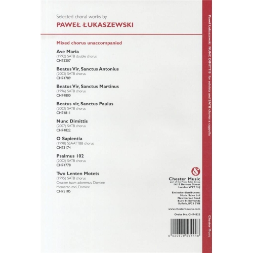 Lukaszewski, Pawel - Nunc Dimittis