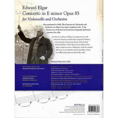 Elgar, Edward -  Concerto For Cello And Orchestra In E Minor Op.85 (Cello/Piano)