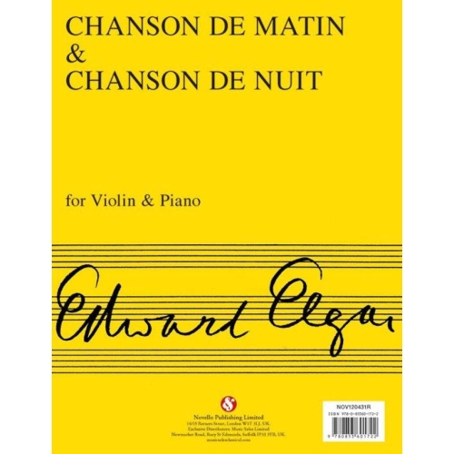 Elgar, Edward -  Chanson De Matin And Chanson De Nuit For Violin And Piano