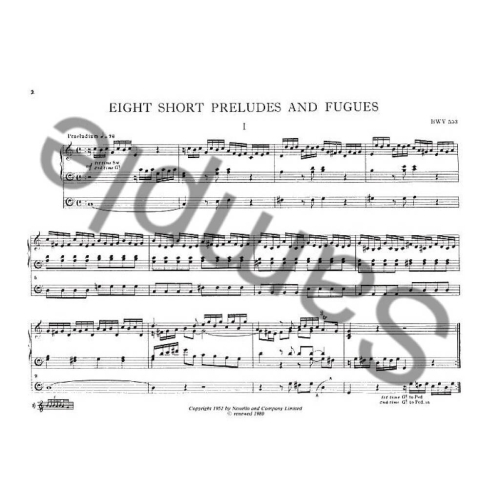 Organ Works Book 1: 8 Short Preludes & Fugues