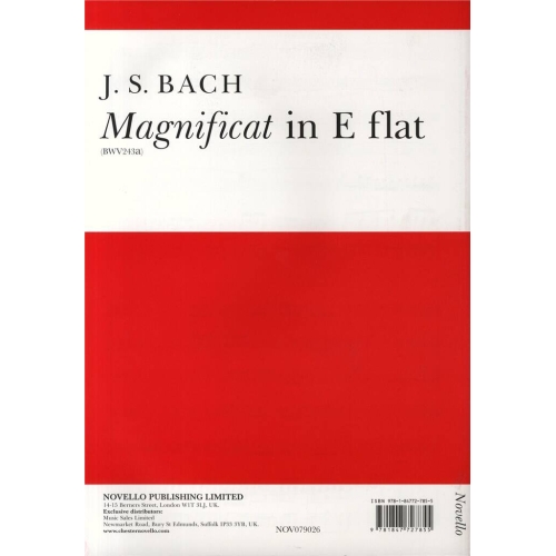 Bach, J S - Magnificat In E Flat (Vocal Score)