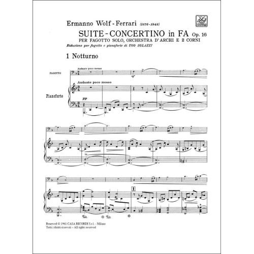 Wolf-Ferrari, Ermanno - Suite - Concertino in Fa Opus 16