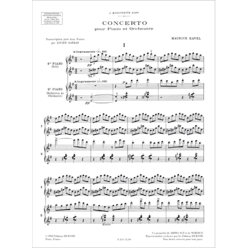 Ravel, Maurice  -  Concerto En Sol (Two Pianos)