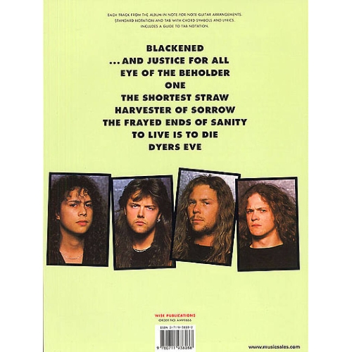 Metallica: ...And Justice For All  Guitar Tab Edition