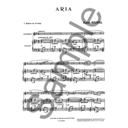 Roussel, Albert - Aria for Oboe and Piano