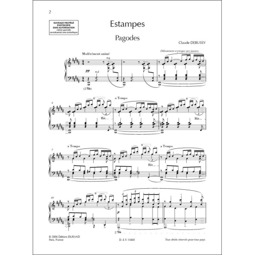 Debussy, Claude - Estampes pour Piano Seule