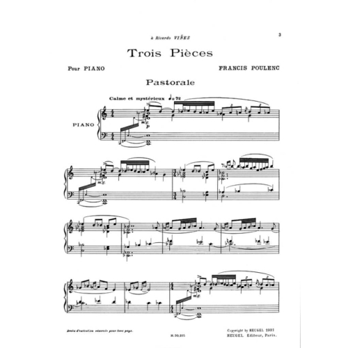 Poulenc, Francis - Trois Pieces pour Piano