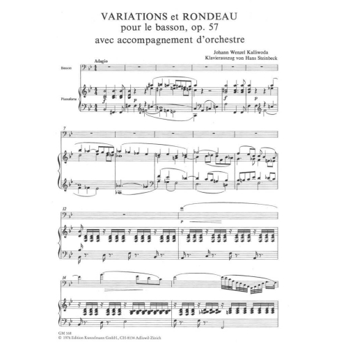 Kalliwoda, J W - Variations & Rondo Op57