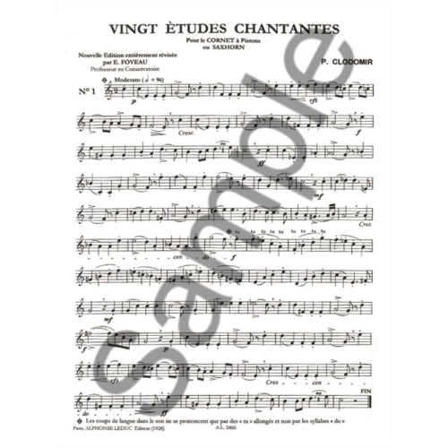 Clodomir, P - 20 Etudes Chantantes