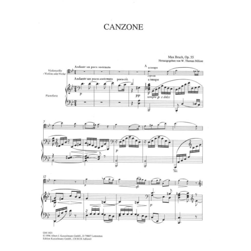 Bruch, Max - Canzone for Cello & Piano