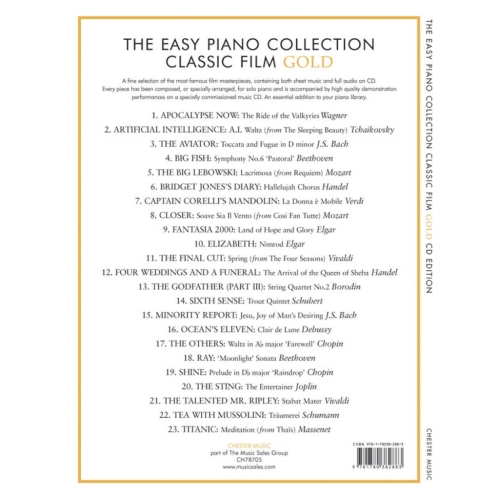The Easy Piano Collection: Classic Film Gold CD Ed