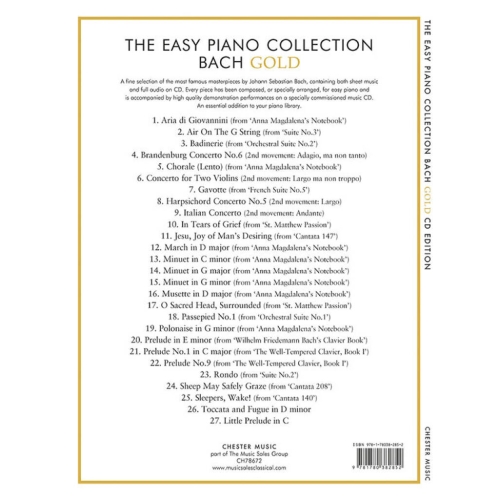 The Easy Piano Collection: Bach Gold (CD Edition)