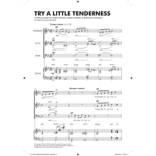Try A Little Tenderness (SAB/Piano)