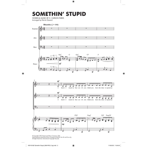 Somethin' Stupid (SAB/Piano)