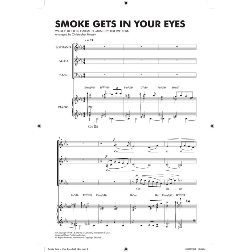 Smoke Gets In Your Eyes (Roberta) - SAB/Piano