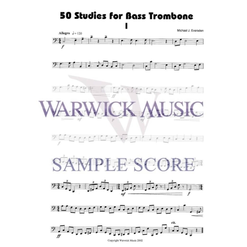 Eversden, Michael - 50 Studies for Bass Trombone
