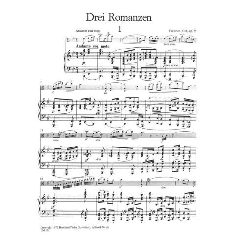 Kiel, Friedrich - Three Romances Opus 69