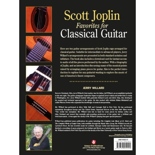 Scott Joplin Favorites For Classical Guitar (Book/Download Card)