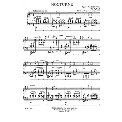 Ignacy Jan Paderewski: Nocturne, Op.16, No.4