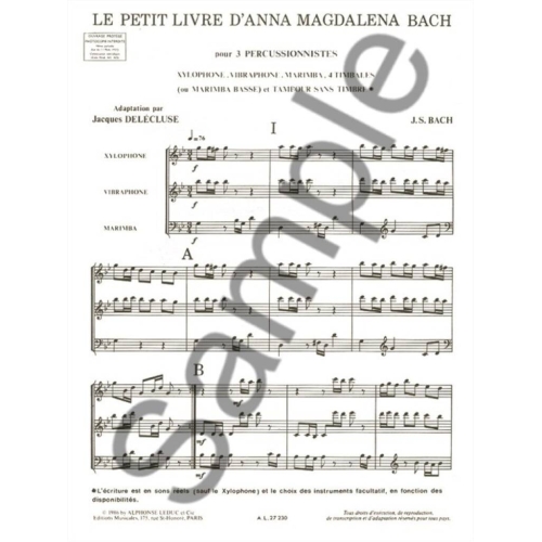 Bach, J.S - Anna Magdalena Notebook