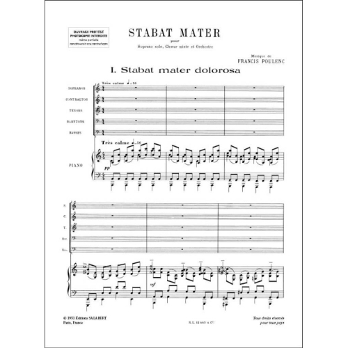 Poulenc - Stabat Mater (Soprano Voice, SATBB, Piano)