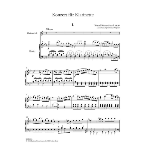 Wratney, Wenzel - Clarinet Concerto