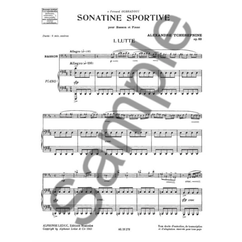 Tcherepnine, Alexandre - Sonatine Sportive