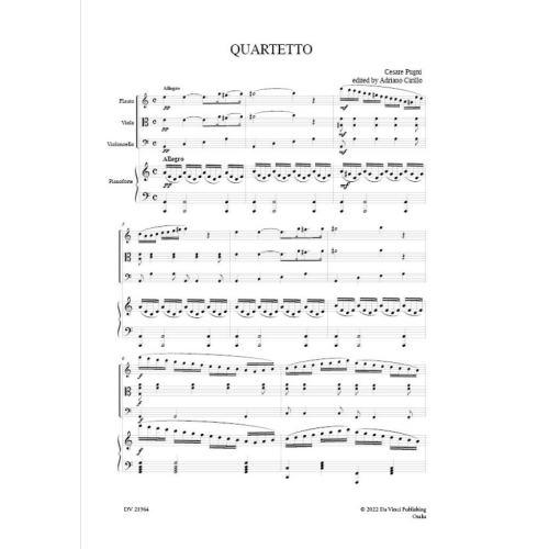 Pugni, Cesare - Quartetto for Flute, Viola, Cello and Piano