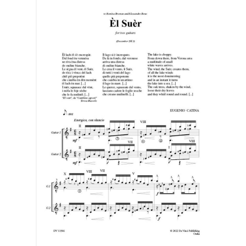 Catina, Eugenio - Èl Suèr, for two Guitars