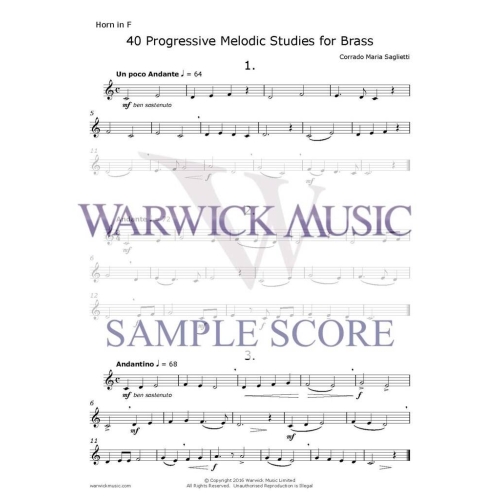 Saglietti, Corrado Maria - 40 Progressive Melodic Studies for Brass