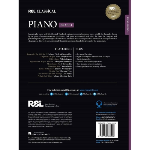 RSL Classical Piano Grade 4 (2021)