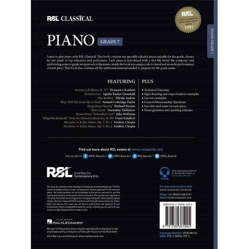 RSL Classical Piano Grade 7 (2021)