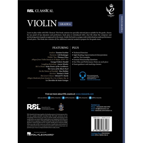 RSL Classical Violin Grade 6 (2021)