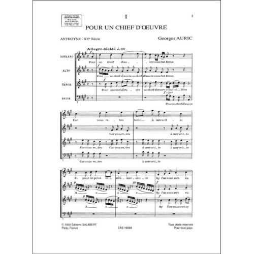 Cinq Chansons francaises