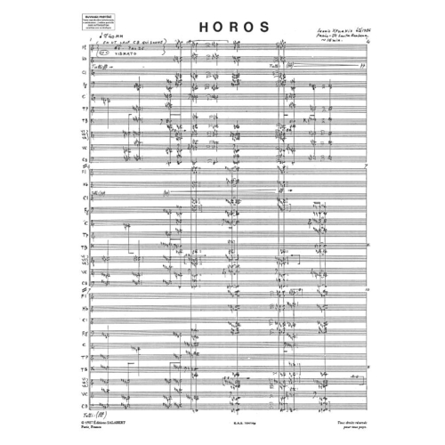 Horos Orchestre Partition