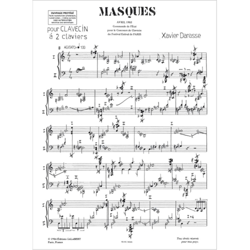Masques Clavecin Partition