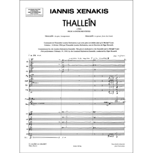 Thallein 14 Instruments Partition