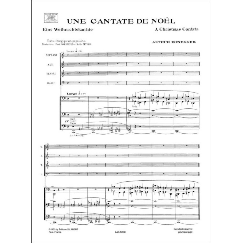 Une Cantate De Noel, Pour Baryton Solo,