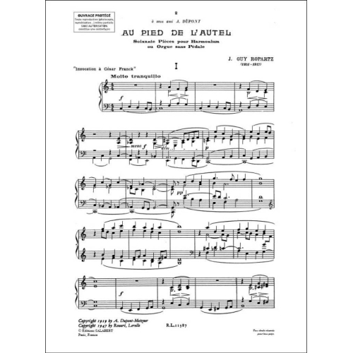 Au Pied De L'Autel 60 Pieces Pour Harmonium