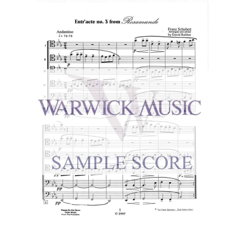 Schubert arr Rahbee - Entr'acte No. 3 from Rosamunde