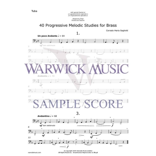 Saglietti - 40 Progressive Melodic Studies for Brass