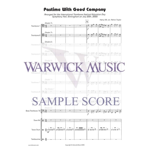 Henry VIII arr Taylor - Pastime with Good Company