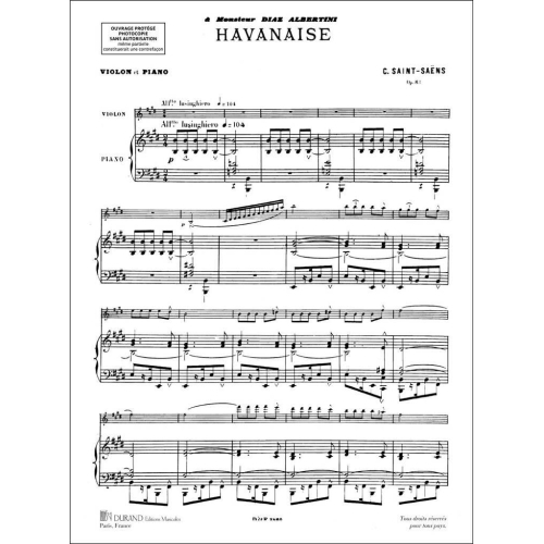 Camille Saint-Saëns - Havanaise opus 83