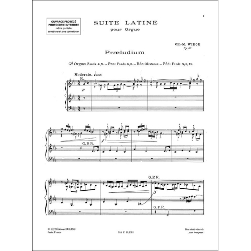 Charles-Marie Widor - Suite Latine Orgue