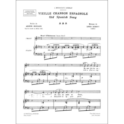 Louis Aubert - 12 Chants Ed. B Vx Moy