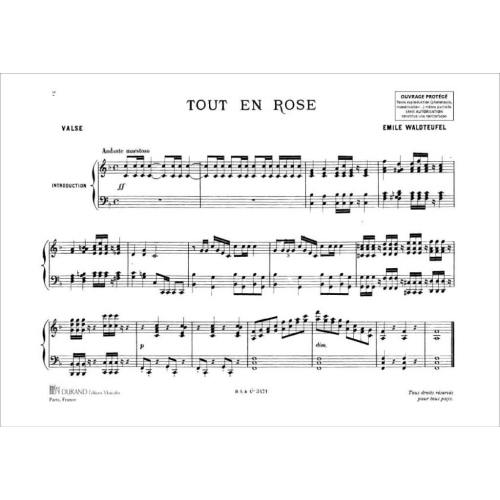 Emile Waldteufel - Tout En Rose Piano